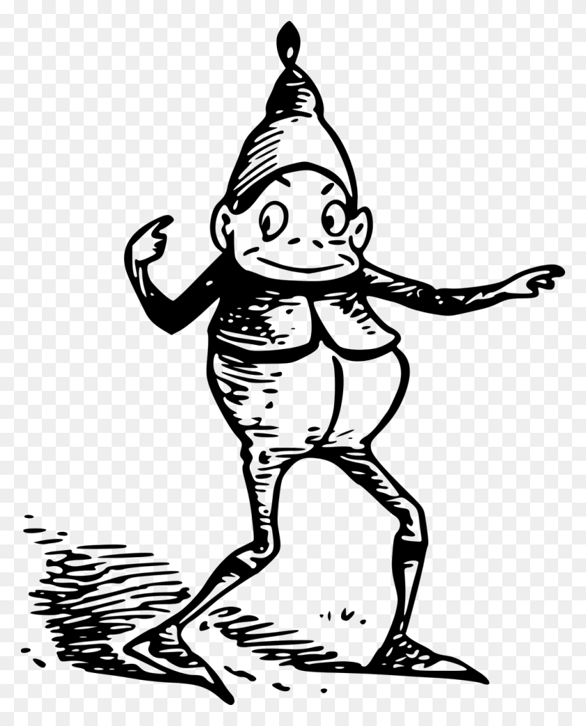 1018x1280 Christmas Elf Drawing Fairy Tale Gnome Black And White Christmas Elf Drawing, Gray, World Of Warcraft HD PNG Download