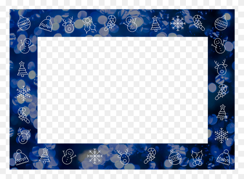 911x651 Christmas Frame Blue, Graphics, Monitor HD PNG Download