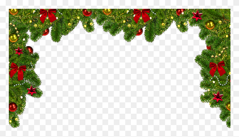 801x434 Christmas Frame Christmas Frame Transparent, Tree, Plant, Ornament HD PNG Download