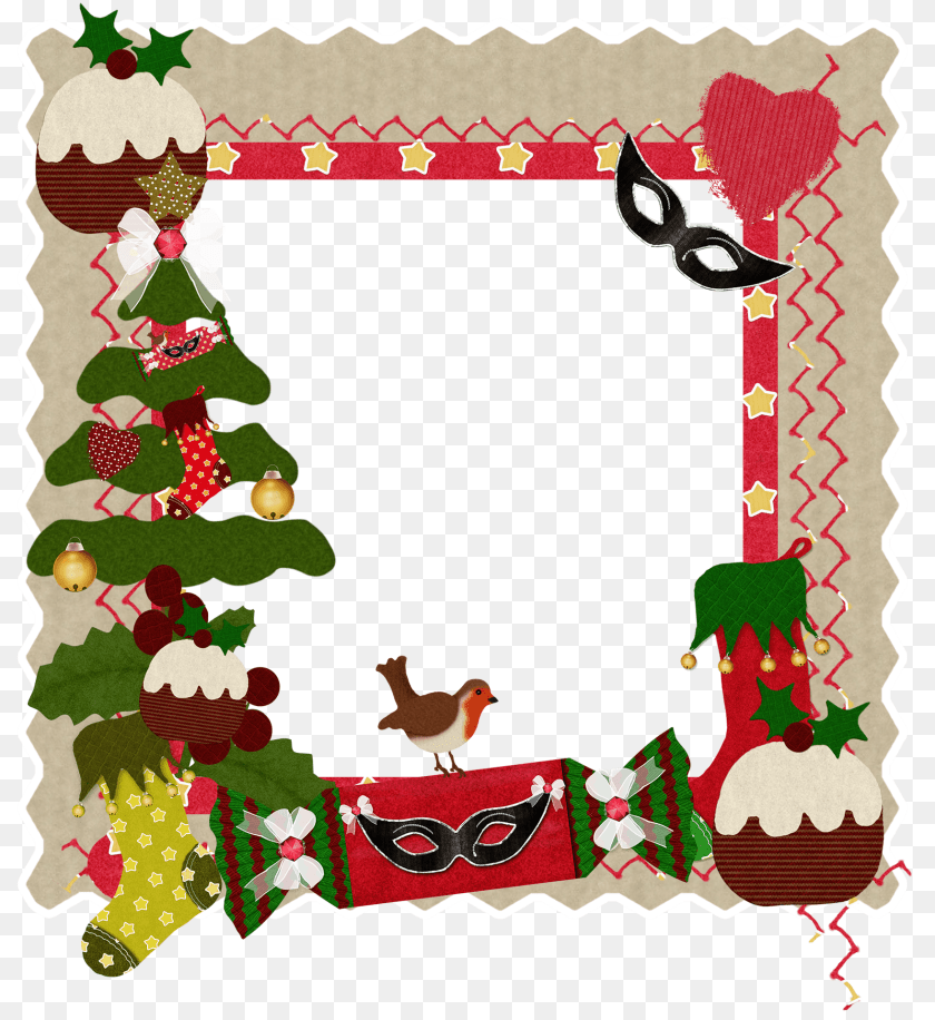 1761x1920 Christmas Frame Clipart, Animal, Bird, Christmas Decorations, Festival Sticker PNG