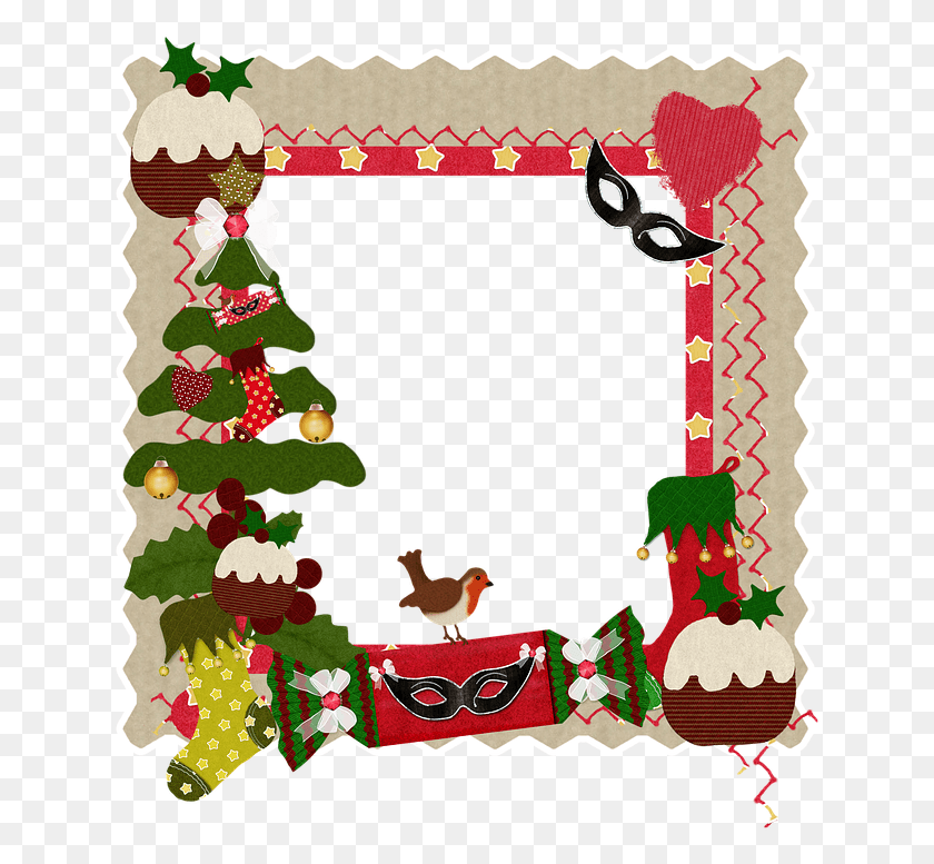 637x717 Christmas Frame Heart Card Holiday Christmas Card Frame Transparent, Plant, Tree, Mail HD PNG Download