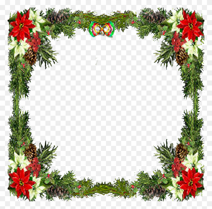 1498x1482 Christmas Frame New Year Frame, Wreath, Plant, Flower HD PNG Download