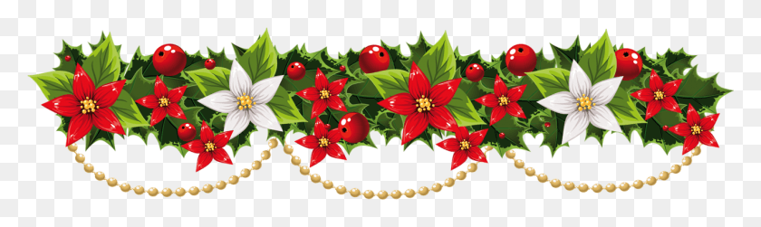 1280x314 Christmas Garland Clipart Festival Collections Clip Christmas Garland Clipart, Floral Design, Pattern, Graphics HD PNG Download