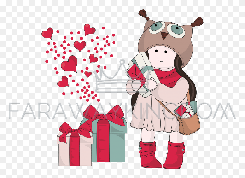 3508x2480 Christmas Gifts Tilda Doll New Year Vector Illustration Illustration, Gift HD PNG Download