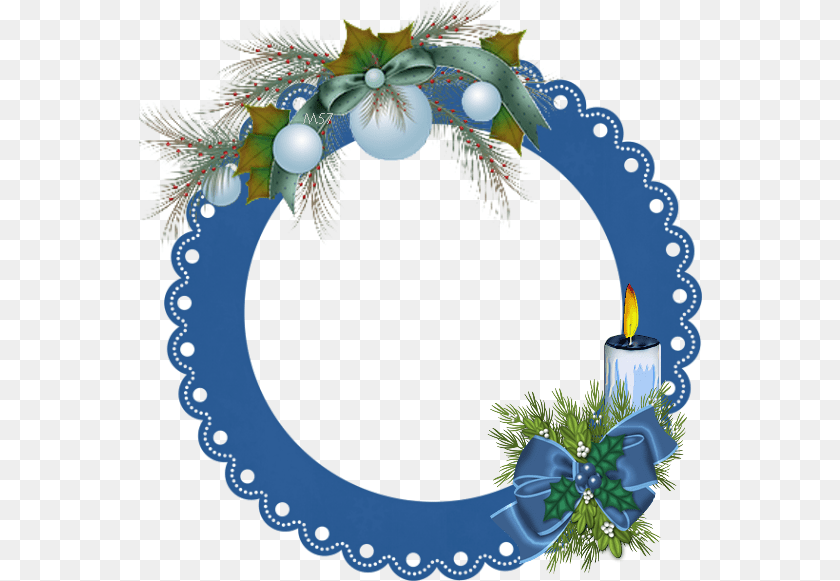 564x581 Christmas Graphics Christmas Clipart Text Frame Good Morning Greetings, Wreath Sticker PNG