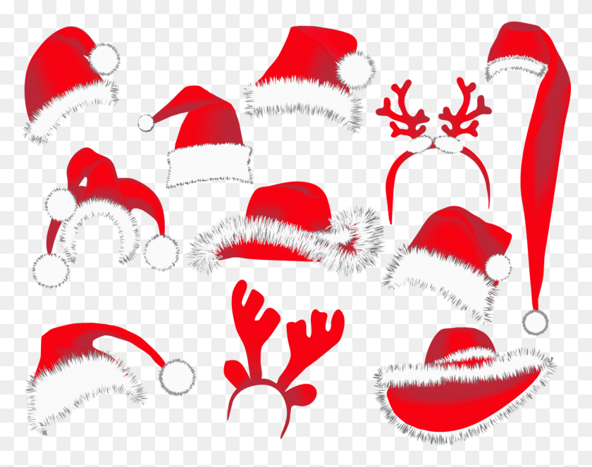 1281x991 Рождественские Шляпы Картинка Санта Шляпа Вектор Бесплатно, Графика, Завод Hd Png Скачать
