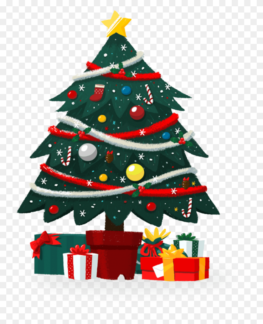 1370x1711 Рождественские Праздничные Элементы Tree Gift And Psd Girls Frontline M14 Рождество, Растение, Орнамент, Рождественская Елка Png Скачать