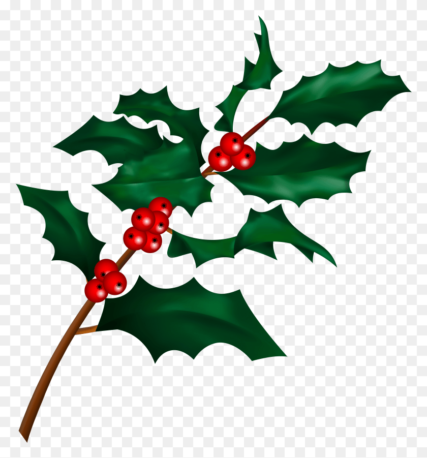 7302x7875 Christmas Holly HD PNG Download