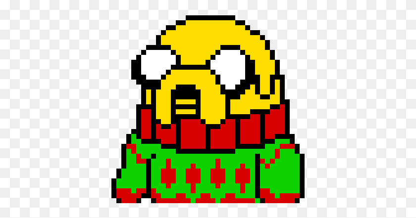 391x381 Christmas Jake Pixel Art Sans Ink, Pac Man, Primeros Auxilios Hd Png