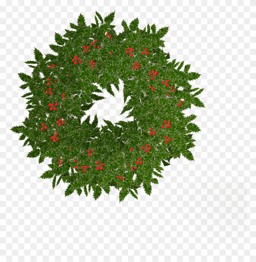 1058x1087 Christmas Leaves Wreath, Hole, Bird, Animal HD PNG Download