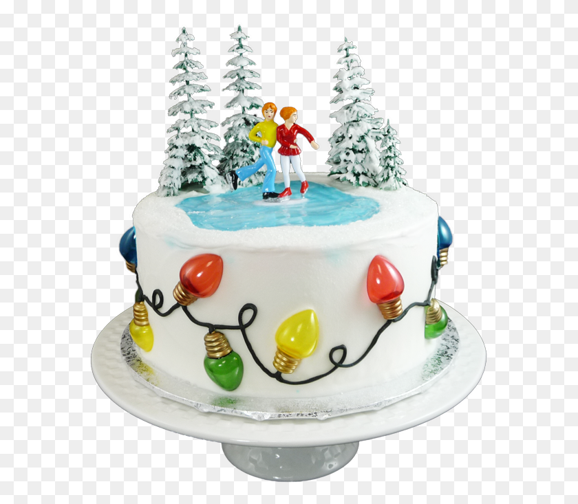 585x673 Christmas Lights Cake Christmas Tree, Dessert, Food, Birthday Cake HD PNG Download