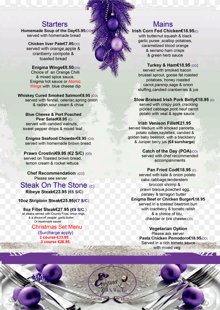 Christmas Menu Sticker PNG