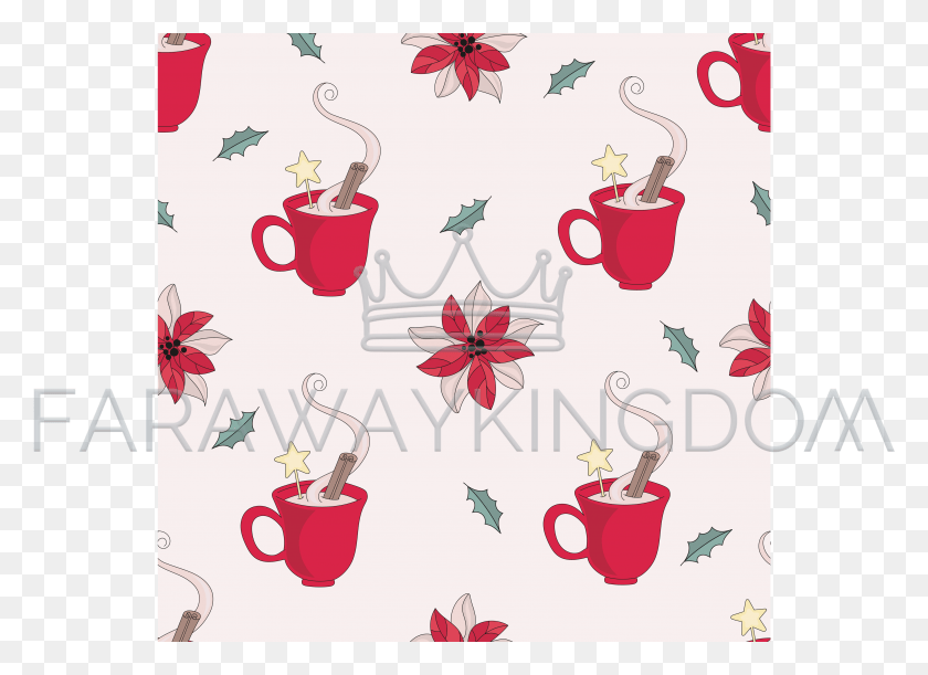 3508x2480 Christmas Mug New Year Seamless Pattern Vector Illustration Cups Christmas Mugs Scrapbook Papers, Porcelain, Pottery HD PNG Download
