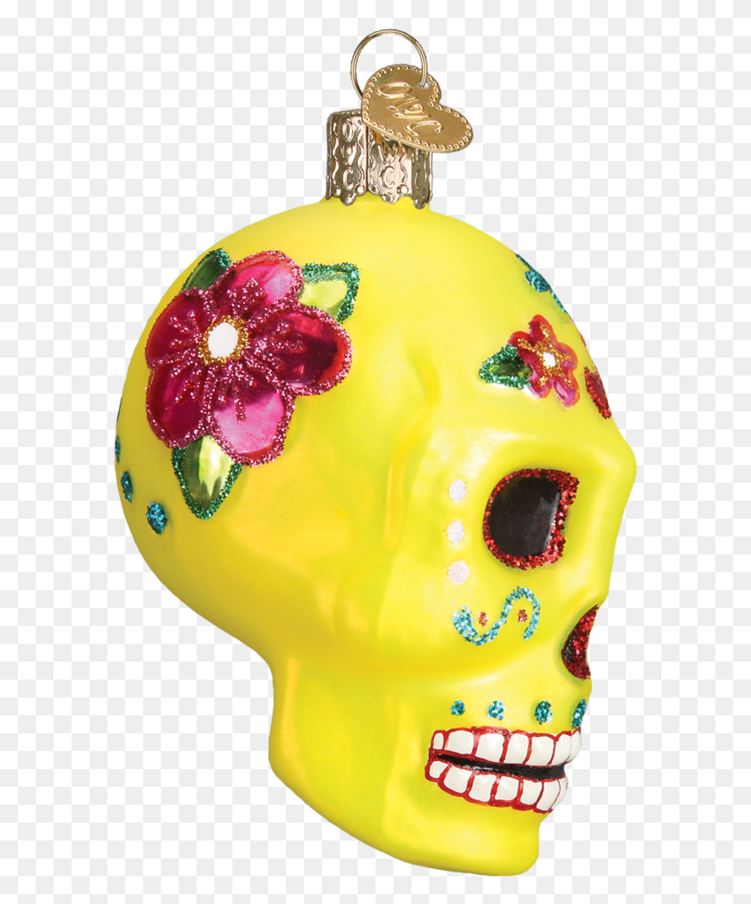 587x951 Christmas Ornaments Day Of The Dead Old World Christmas Skull, Clothing, Apparel, Crash Helmet HD PNG Download