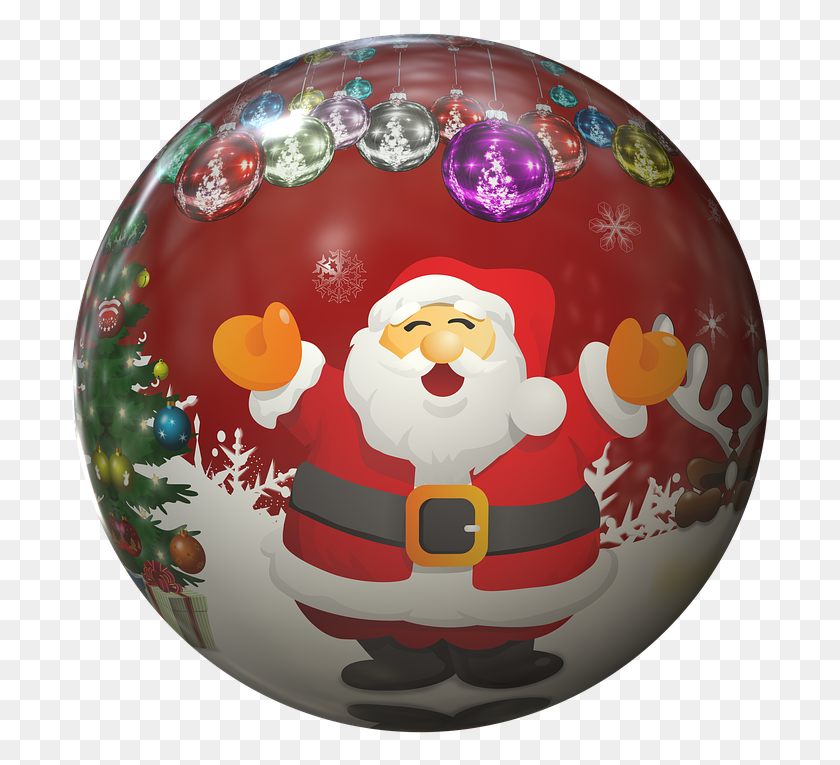703x705 Christmas Ornaments Santa Claus, Sphere, Birthday Cake, Cake HD PNG Download