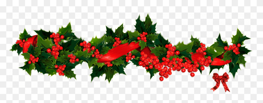 1024x354 Christmas Phenomenal Christmas Wreath Clip Art Images Christmas Garland Transparent, Plant, Bush, Vegetation HD PNG Download