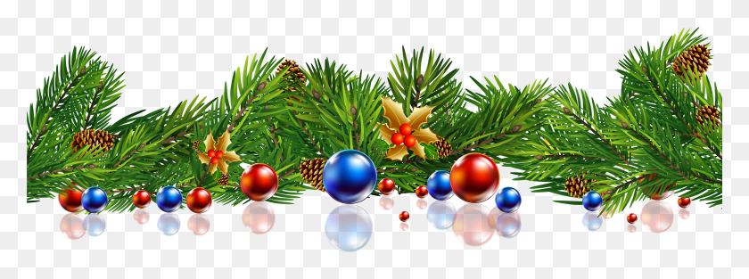6538x2127 Christmas Pine Christmas Pine Tree Leaves HD PNG Download