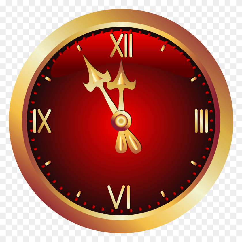 1281x1281 Christmas Red Clock Clipart Picture Reloj, Analog Clock, Wall Clock, Lamp HD PNG Download