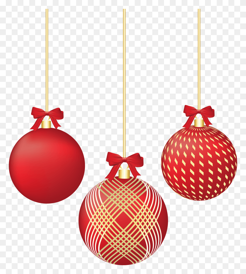 5979x6729 Christmas Red Ornaments Clip Art Image Red Christmas Decor, Ornament, Lamp, Tree HD PNG Download