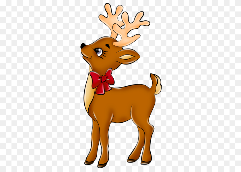 Christmas Reindeer Clip Art, Animal, Deer, Mammal, Wildlife Clipart PNG