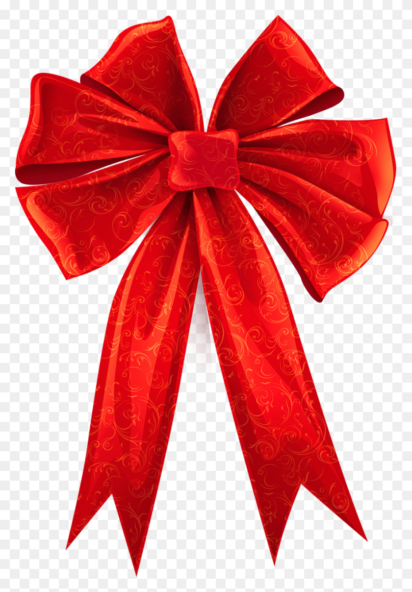 879x1293 Christmas Ribbon Bow Transparent Background Red Bow, Plant, Tree, Scarf HD PNG Download