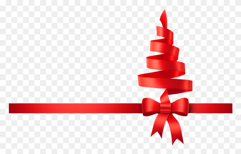 842x516 Christmas Ribbon Tree Christmas Tree Ribbon, Gift, Plant, Text HD PNG Download