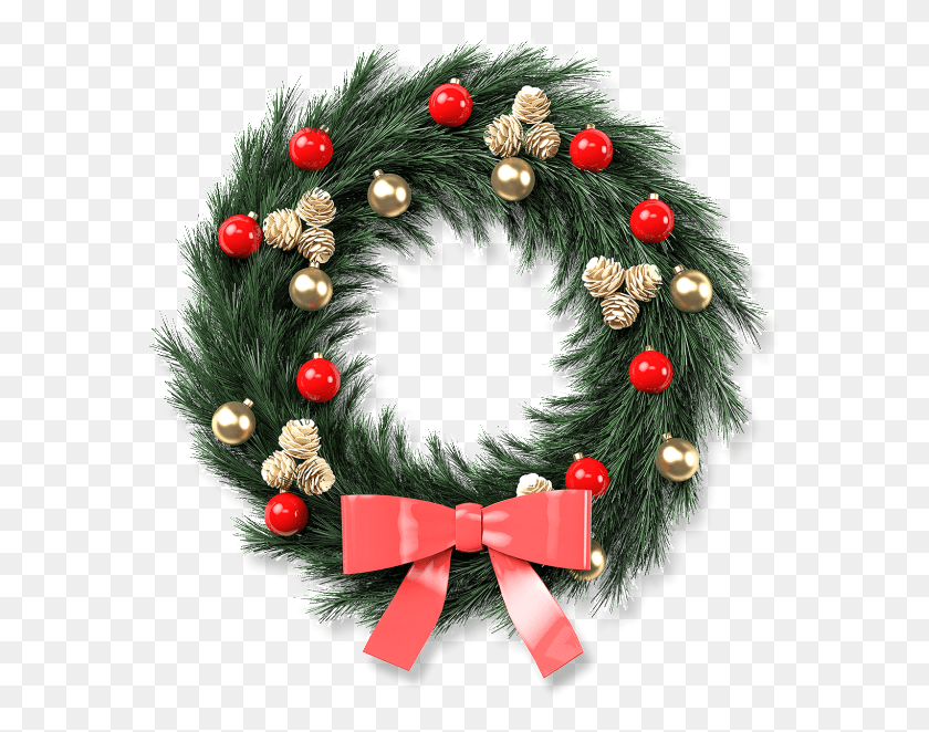576x602 Christmas Round Pine Branch Decoration Vector Christmas Day, Christmas Tree, Tree, Ornament HD PNG Download