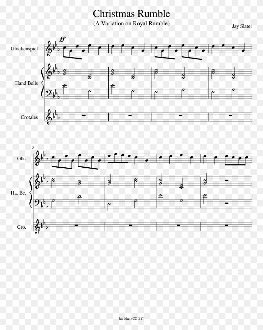 773x995 Christmas Rumble Sheet Music Composed By Jay Slater Sheet Music, Gray, World Of Warcraft HD PNG Download