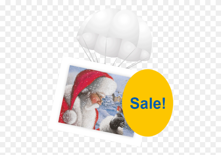 477x529 Рождественская Распродажа Санта-Клаус, Парашют, Птица, Животное Hd Png Скачать