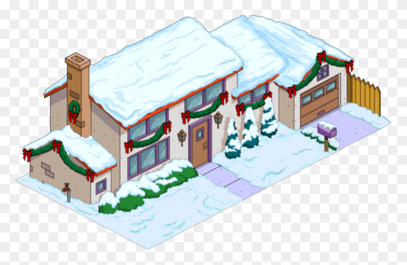 806x504 Christmas Sanjay House Simpsons Tapped Out House Christmas, Cookie, Food, Biscuit HD PNG Download