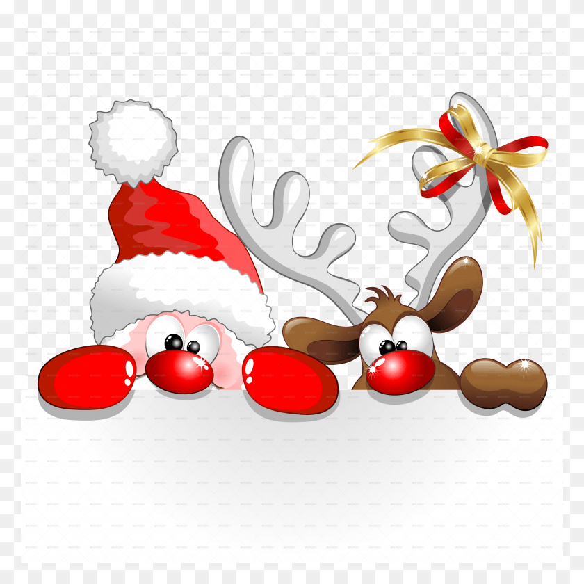 5000x5000 Рождество Санта И Мультфильм От Bluedarkat Graphicriver Смешное Рождество, На Открытом Воздухе, Растение, Природа Hd Png Скачать
