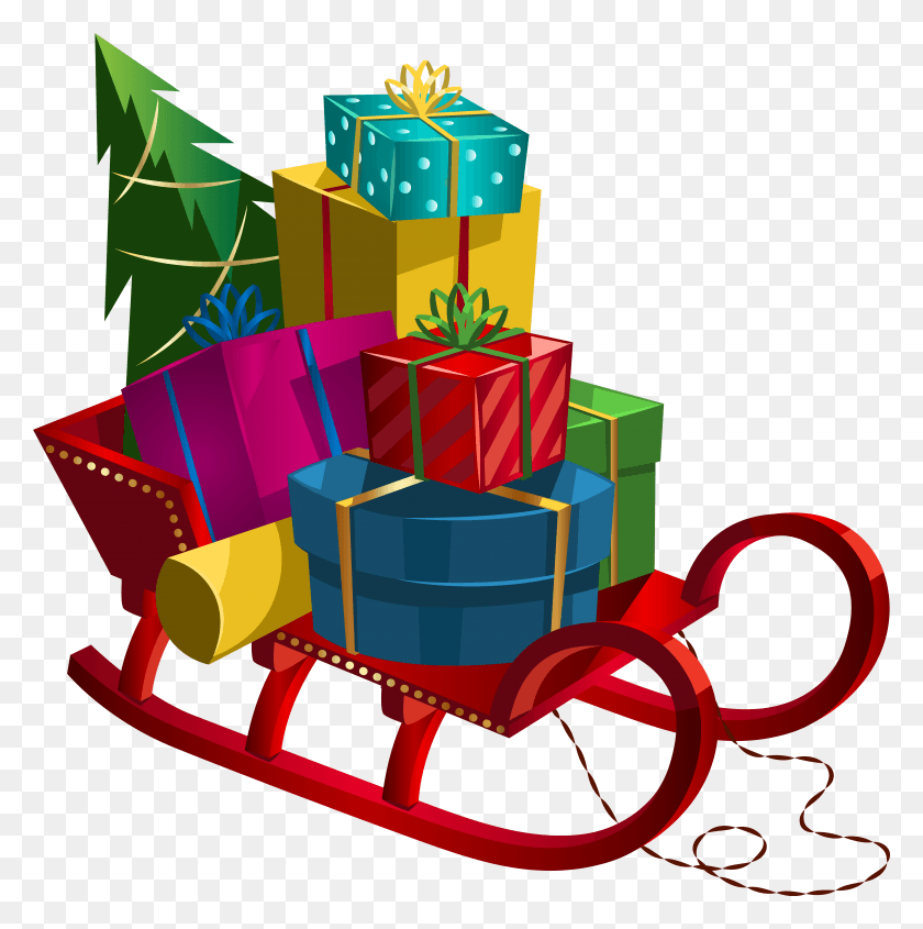5822x5861 Christmas Sleigh With Gifts Christmas Sleigh With Presents, Gift, Birthday Cake, Cake HD PNG Download