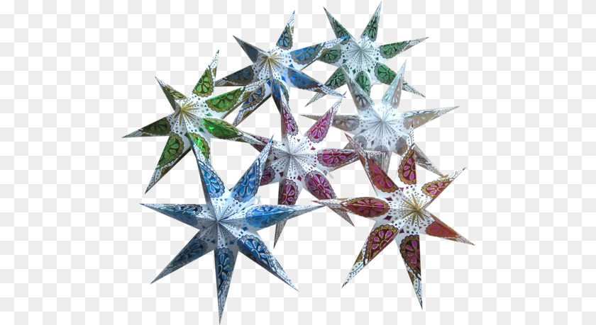 Christmas Stars 7 Pointer 12 Inches Decorative, Star Symbol, Symbol, Accessories, Chandelier Sticker PNG