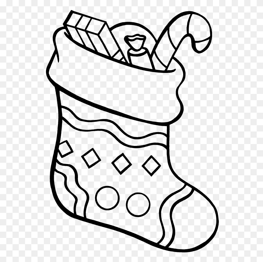 561x777 Christmas Stocking Coloring Pages Christmas Stocking Colouring Pages, Clothing, Apparel, Accessories HD PNG Download