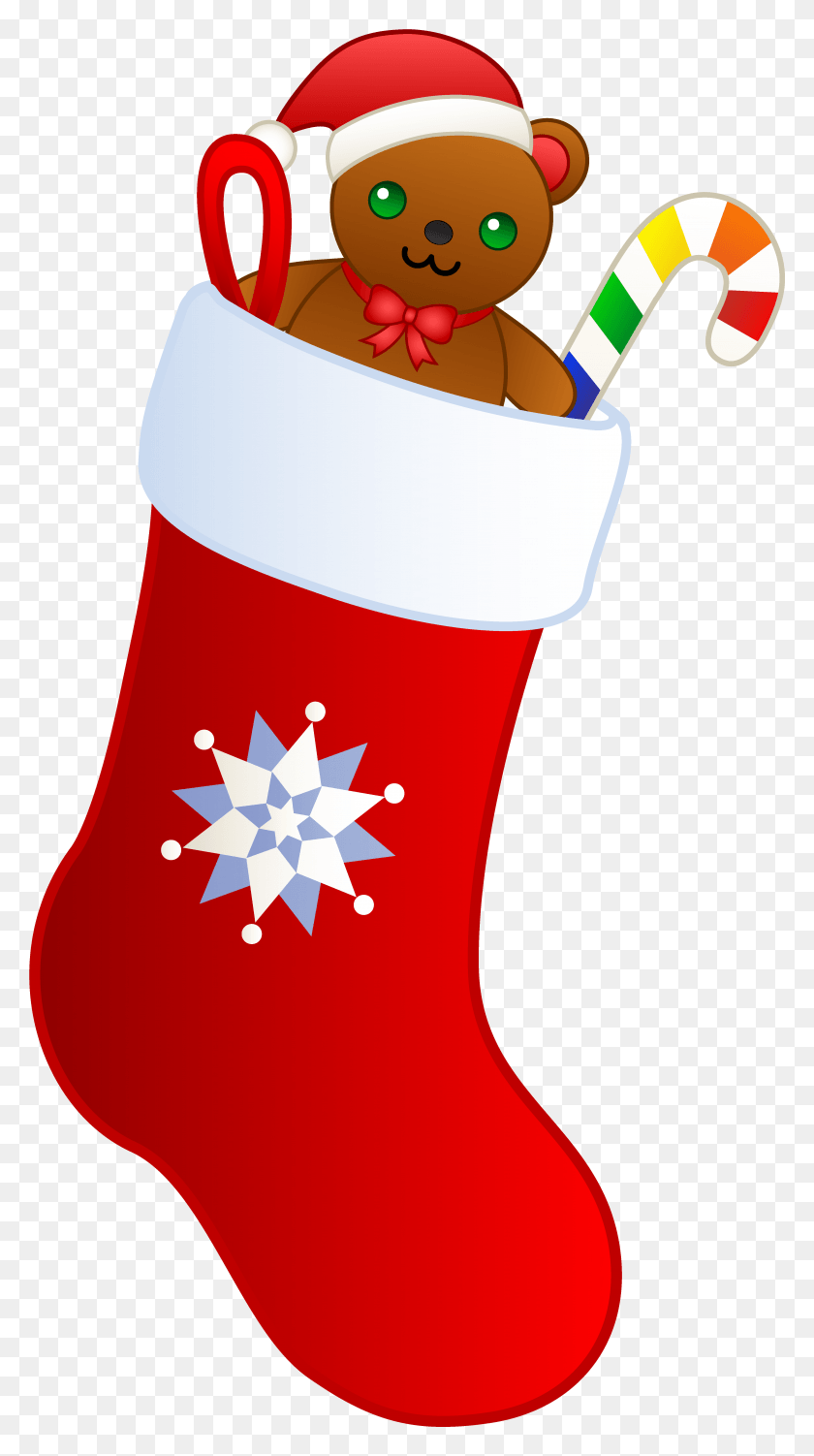 4009x7413 Christmas Stocking With Teddy Christmas Stocking Transparent Background, Stocking, Gift, Ketchup HD PNG Download
