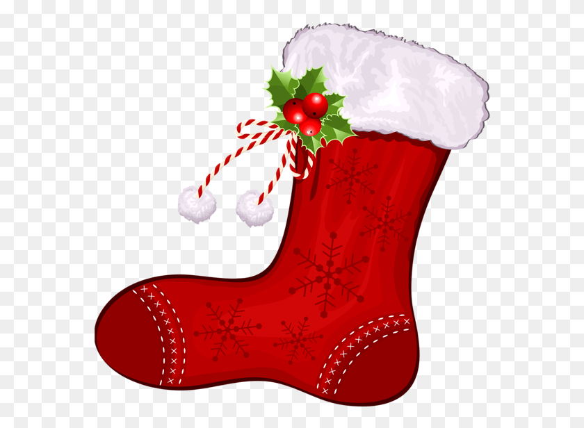 571x556 Christmas Stockings Large Christmas Stocking Clipart, Stocking, Gift, Birthday Cake HD PNG Download
