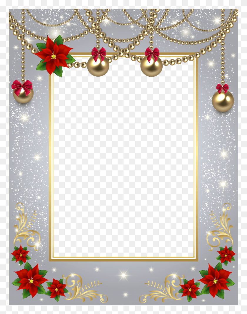 6181x8000 Christmas Transparent Photo Frame Silver HD PNG Download