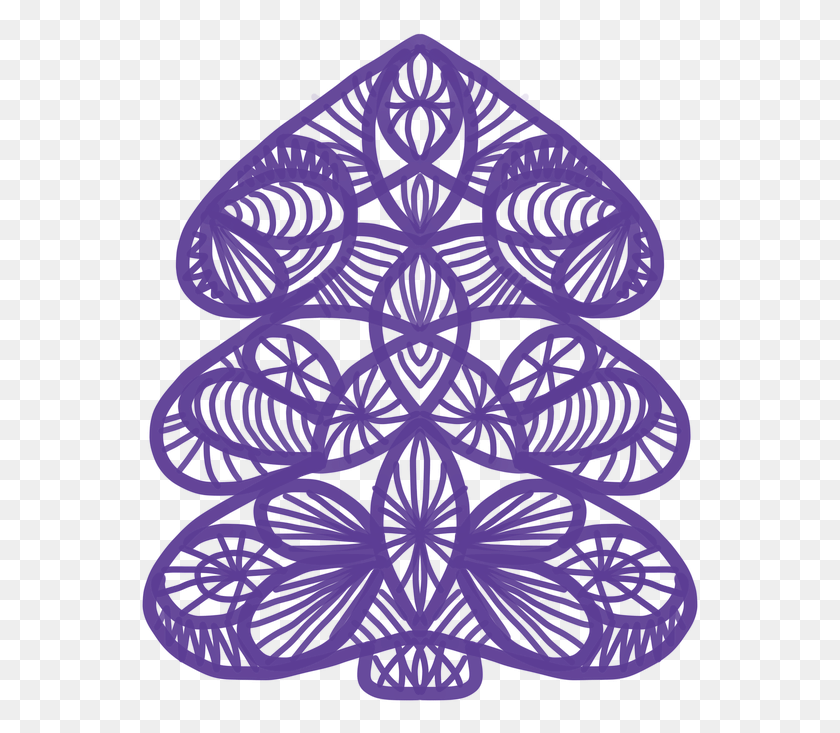 561x673 Christmas Tree Bauble Lace Openwork Holidays Lace Christmas, Purple, Pattern, Rug HD PNG Download