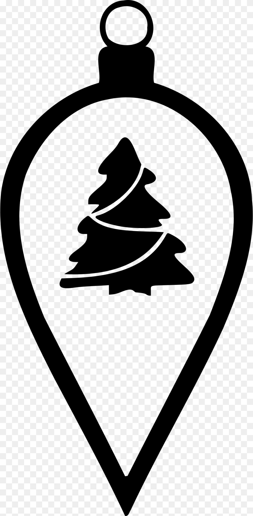 1180x2400 Christmas Tree Christmas Ornament Clip Art Free Silhouette Christmas Clipart, Gray Sticker PNG