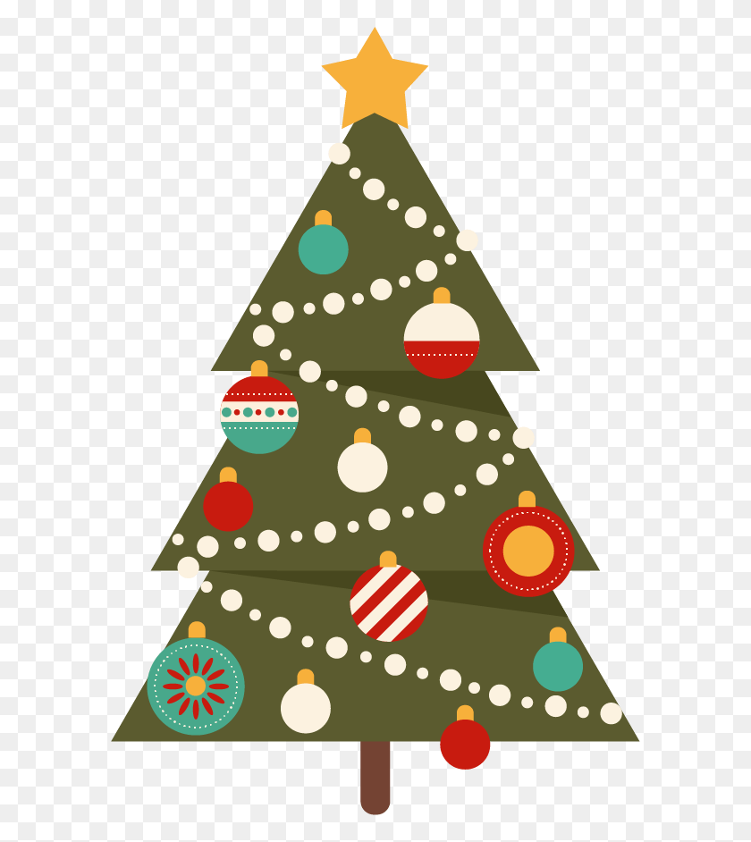 592x882 Christmas Tree Flat Clipart, Tree, Plant, Ornament HD PNG Download