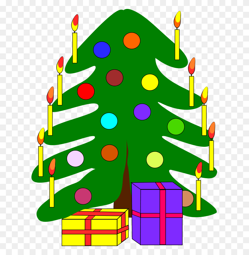 627x800 Christmas Tree Illustration Christmas Tree With 2 Presents, Tree, Plant, Ornament HD PNG Download