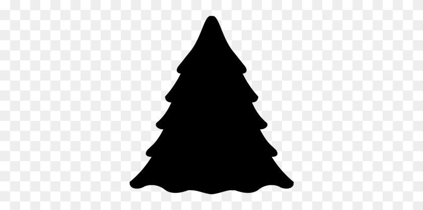 328x357 Christmas Tree Silhouette Pine Light Silhouette Fir Tree Clipart, Gray, World Of Warcraft HD PNG Download
