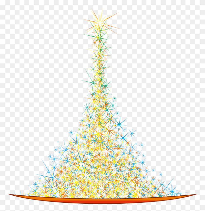 992x1024 Christmas Tree Starlight Decorated Vector Starlite Pino Luz, Ornament, Tree, Plant HD PNG Download