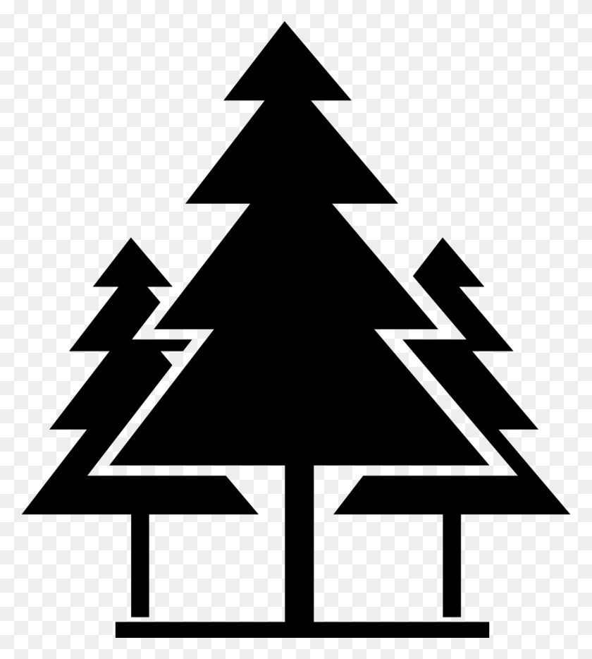 874x980 Christmas Trees Comments Forest Icon Black And White, Cross, Symbol HD PNG Download