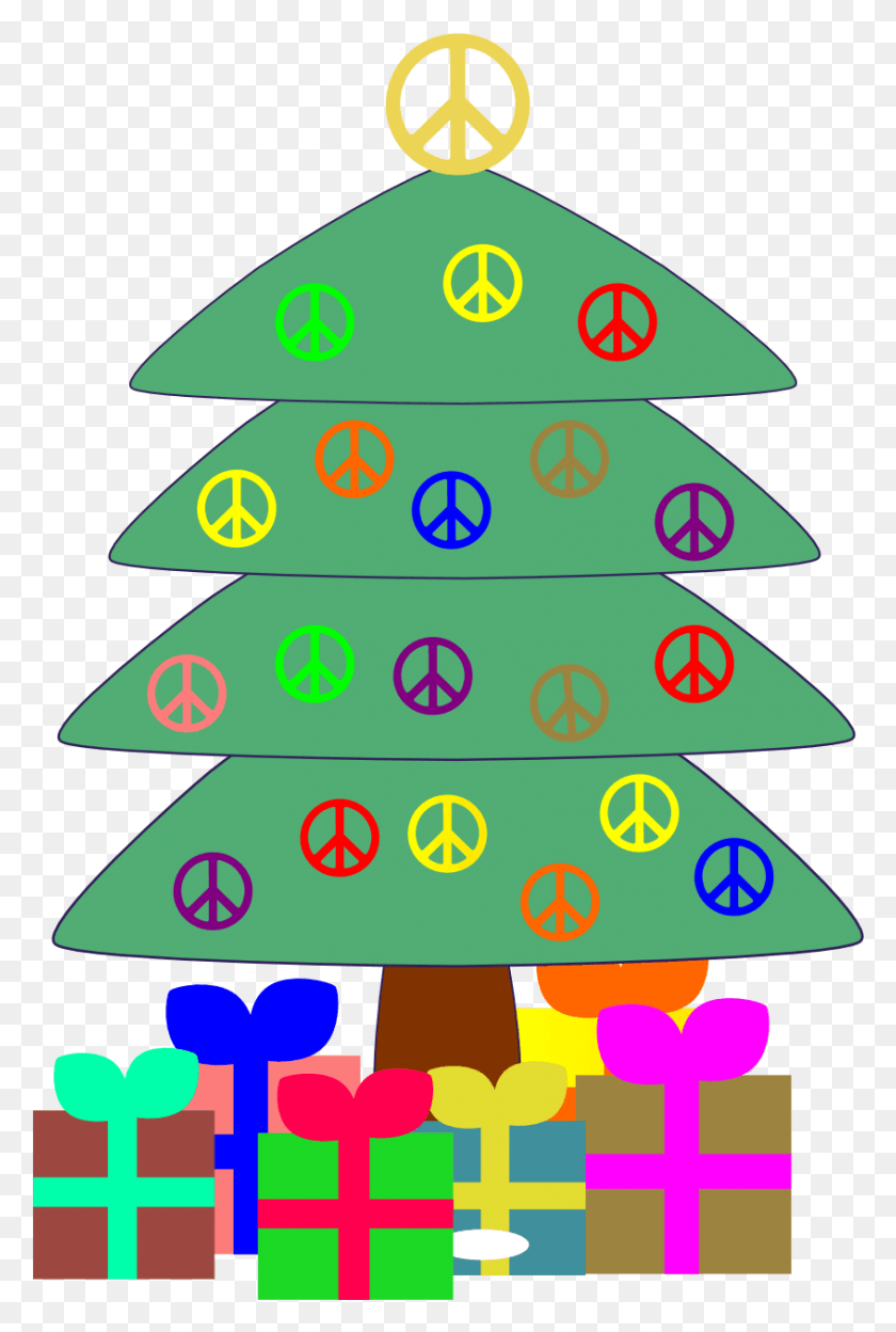 846x1289 Рождество Векторная Графика Drapeau Peace And Love, Орнамент, Дерево, Растение Hd Png Скачать