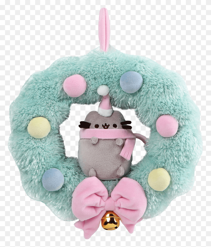 1183x1400 Christmas Wreath 10 Plush Pusheen Christmas Wreath, Toy, Food, Sweets HD PNG Download