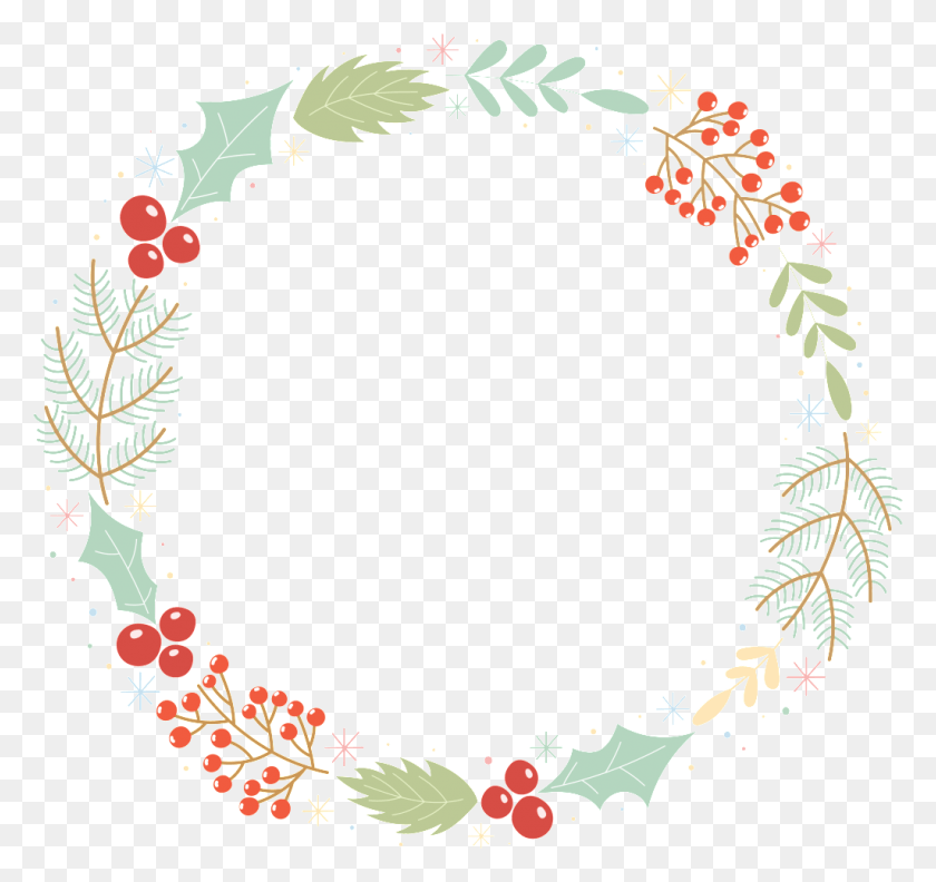1024x961 Christmas Wreath Christmas Cartoon Transparent, Wreath, Graphics HD PNG Download