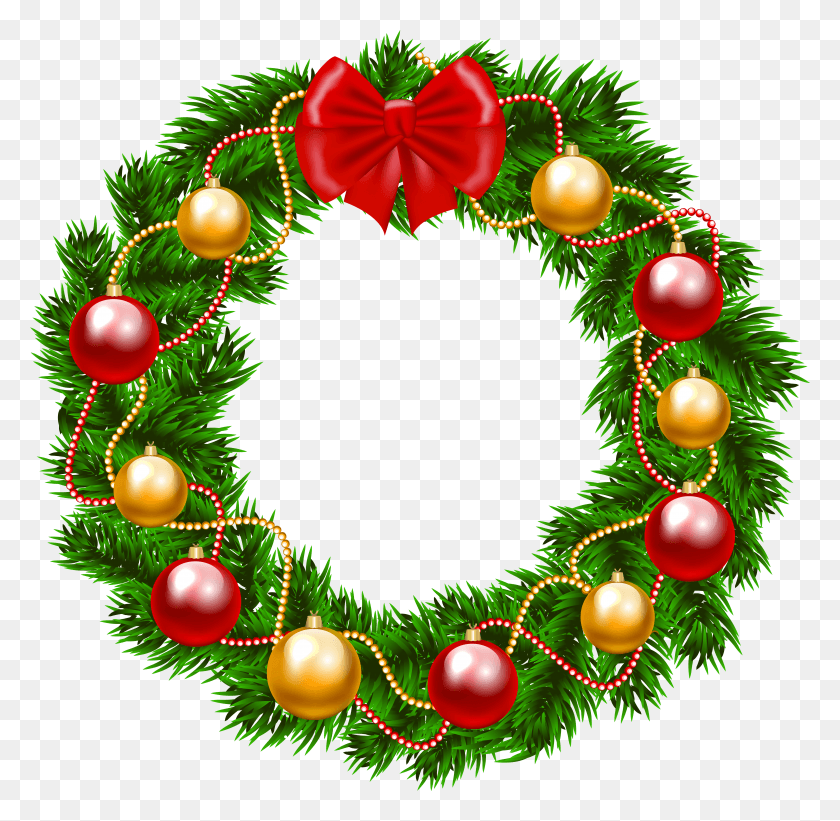5968x5826 Christmas Wreath Clipart Image Christmas Wreath Clipart Free HD PNG Download