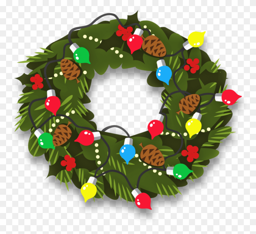 801x729 Christmas Wreath Decor 800 Clr 13527 Wreath HD PNG Download