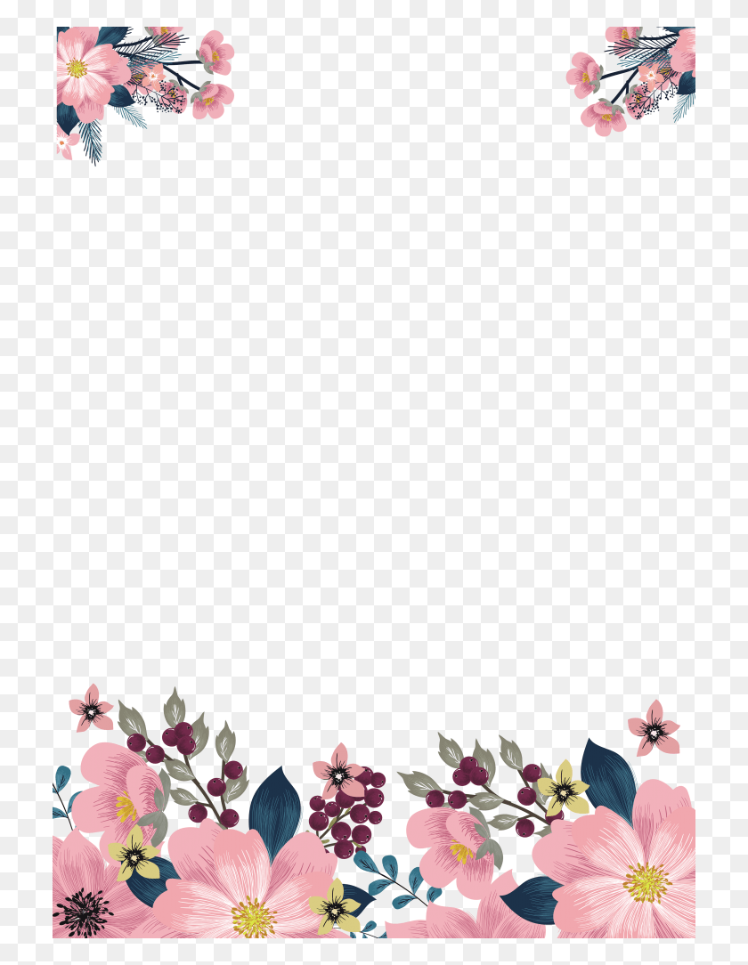 722x1024 Christmas Wreath Frame Watercolor Flower Border, Plant, Floral Design, Pattern Descargar Hd Png